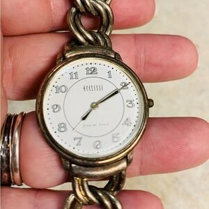 Ecclissi‎ Sterling Silver Watch with Toggle Clasp, 62g, Women's Bracelet Vintage